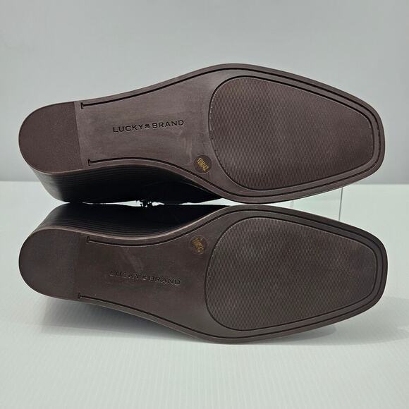 Lucky Brand Macawi Ankle Bootie Womens 9 Black Suede Wedge Square Toe Casual - Picture 14 of 16